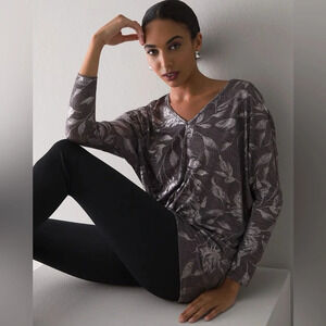 WHBM Metalic Grey Dolman Top